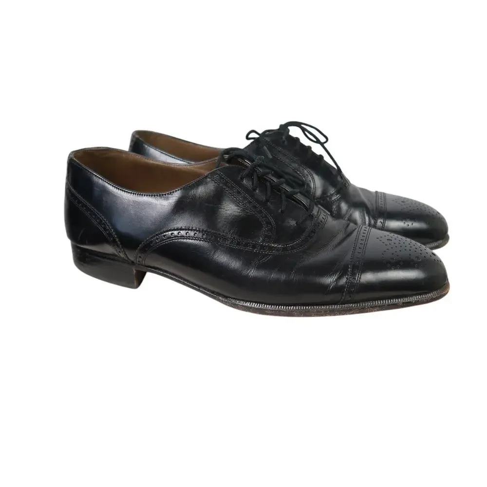 Bally of Switzerland Men's Black Leather Lace-Up Loafers Dress Shoes 8